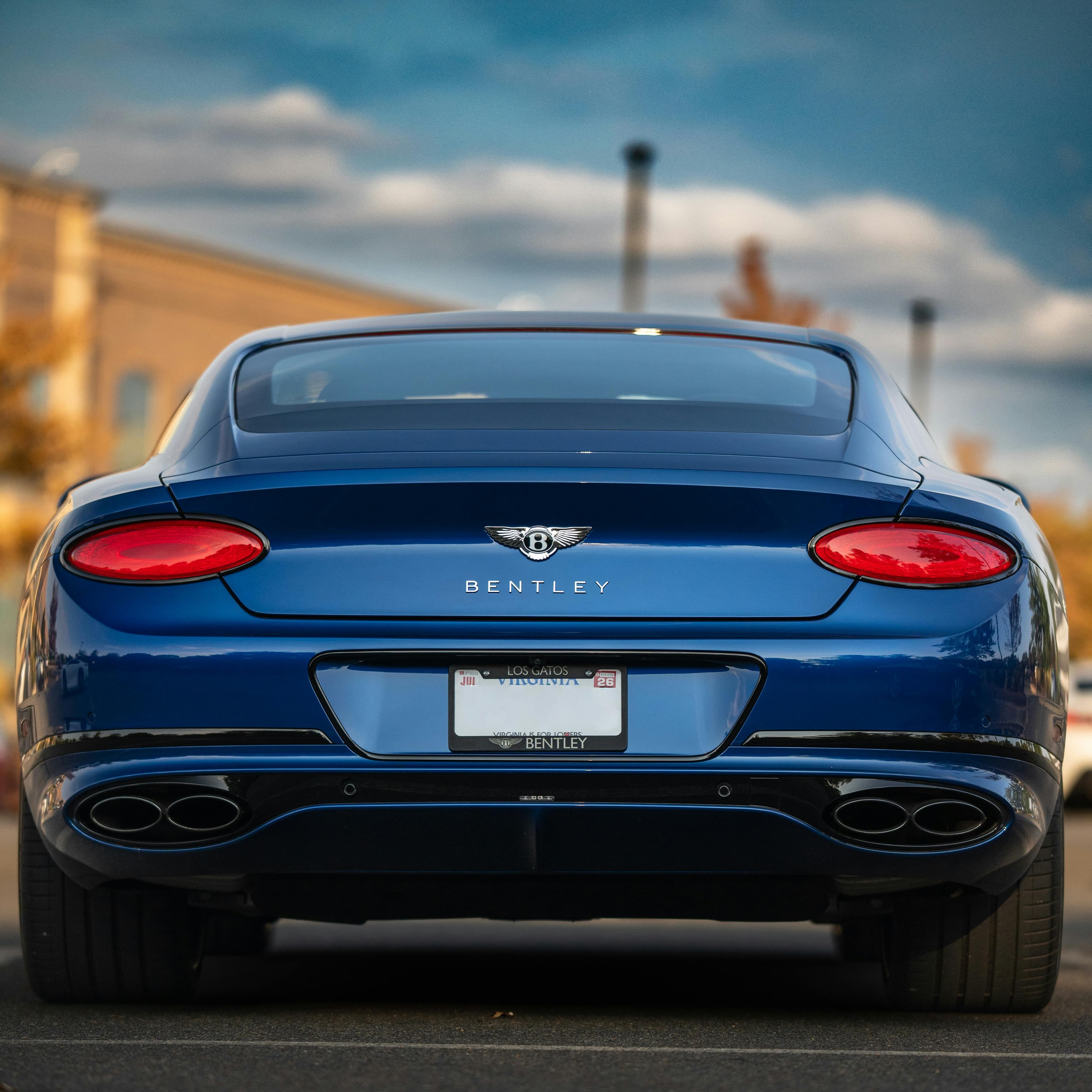 Bentley Continental GT rear view in deep blue