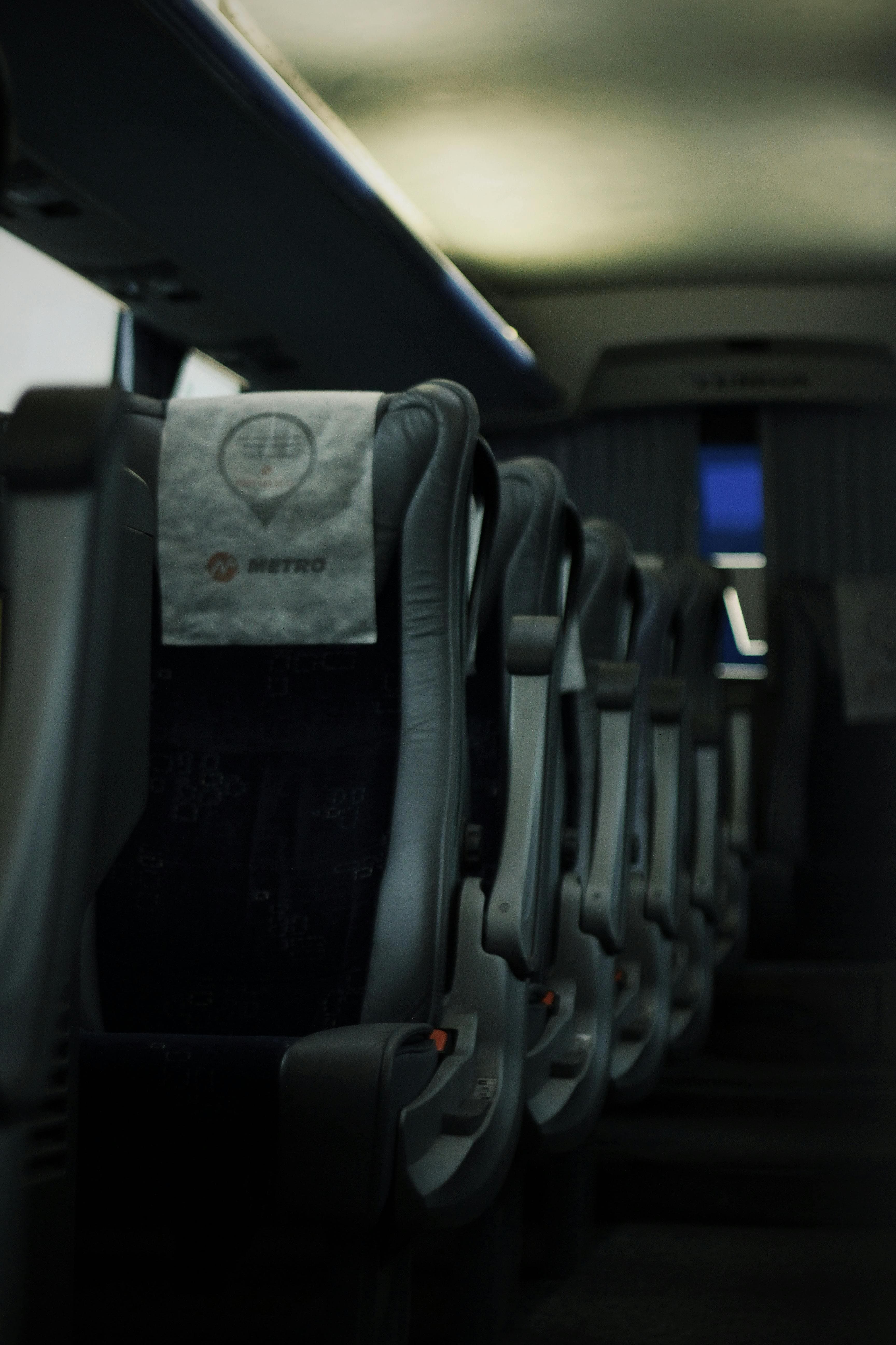 Coach interior — calm, light through windows