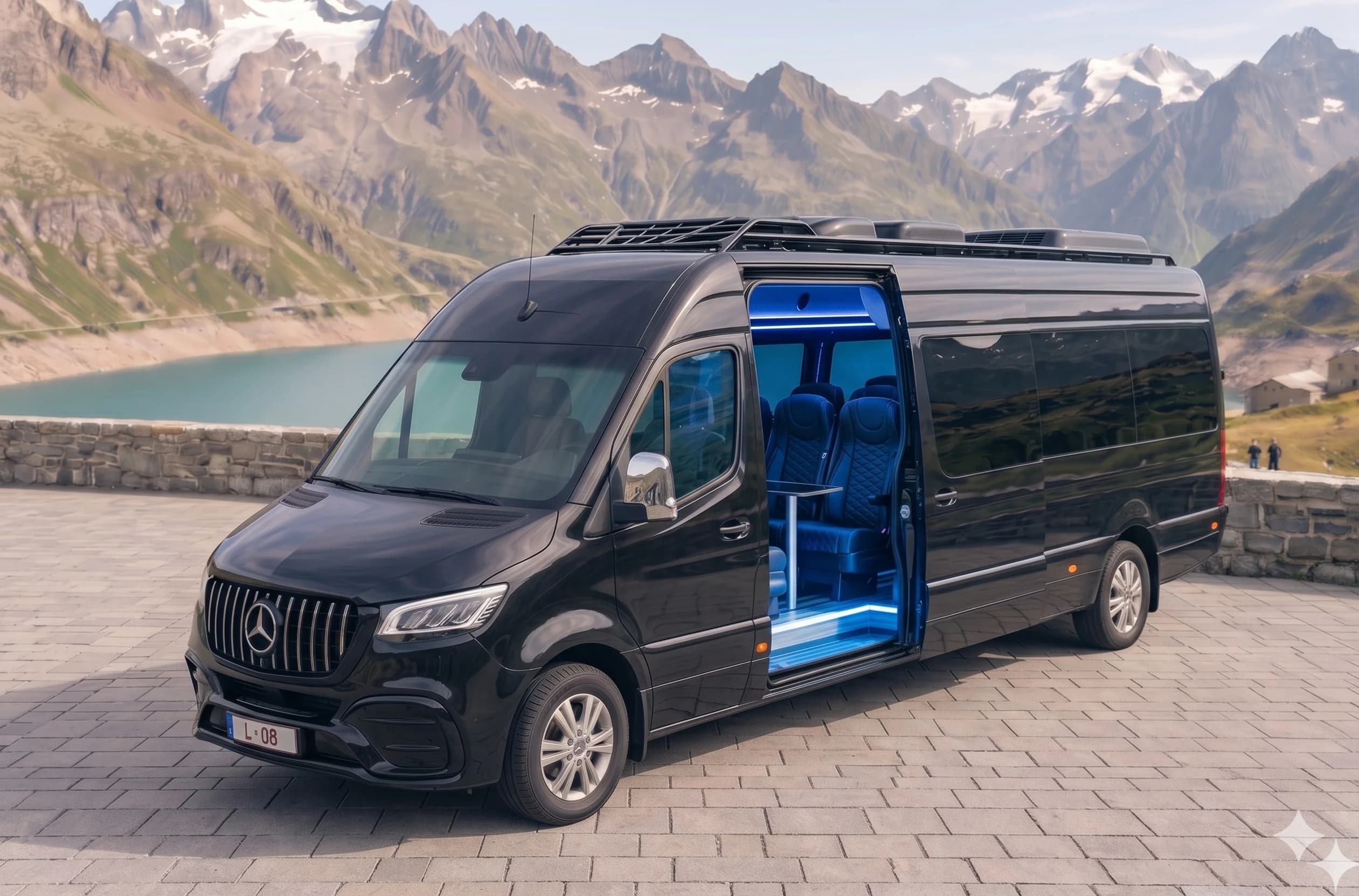 VIP Mercedes Sprinter for private group travel — up to 19 passengers