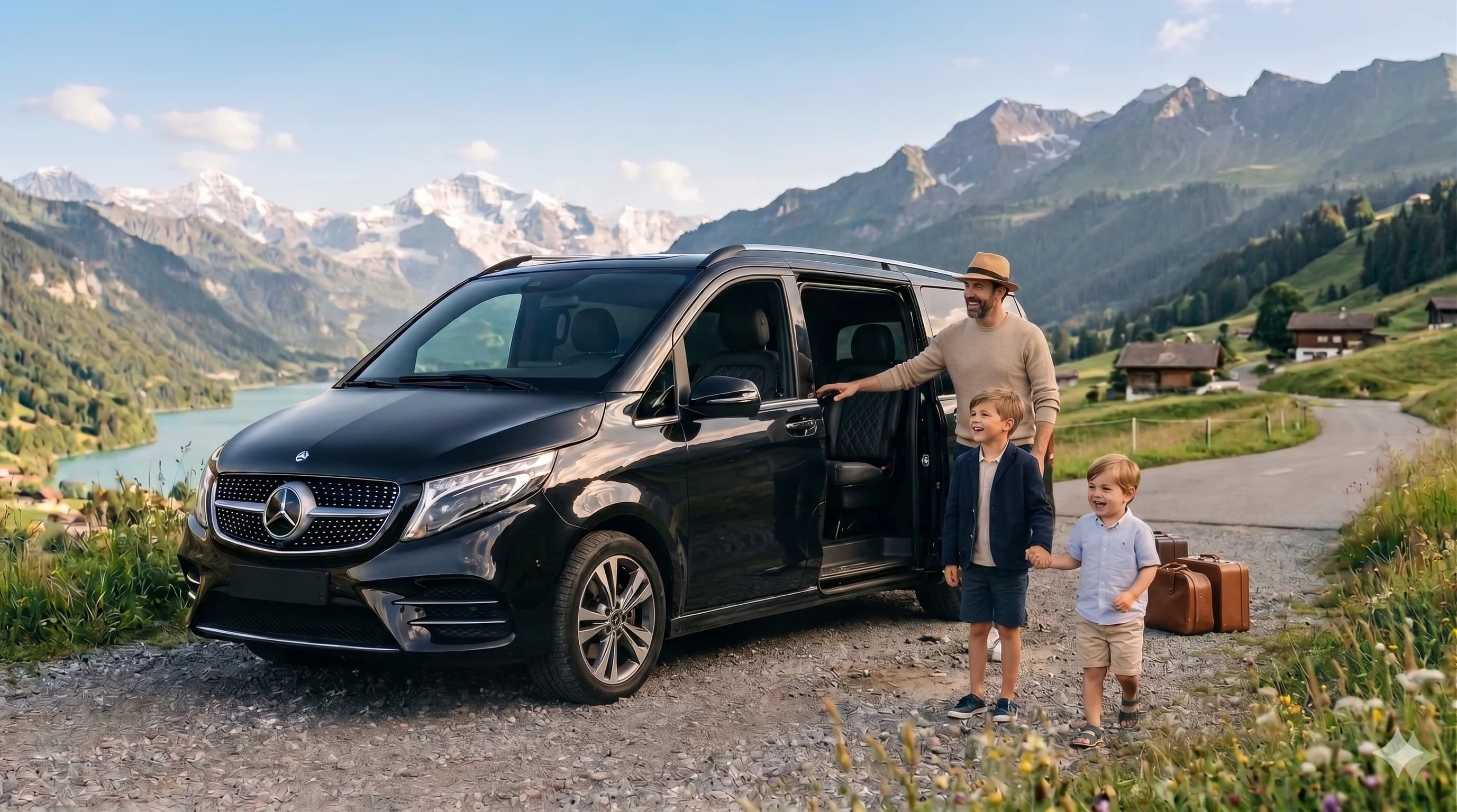 Mercedes V-Class for private chauffeured travel — up to 7 passengers